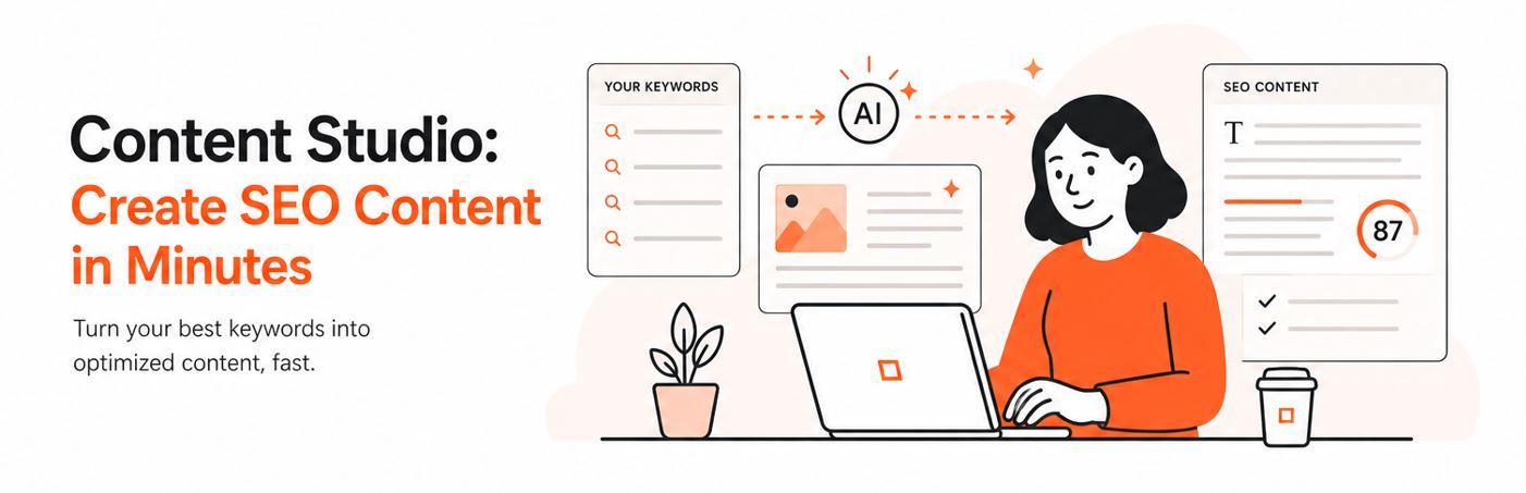 Content Studio overview showing AI-assisted SEO content creation from keywords to optimized articles..jpg