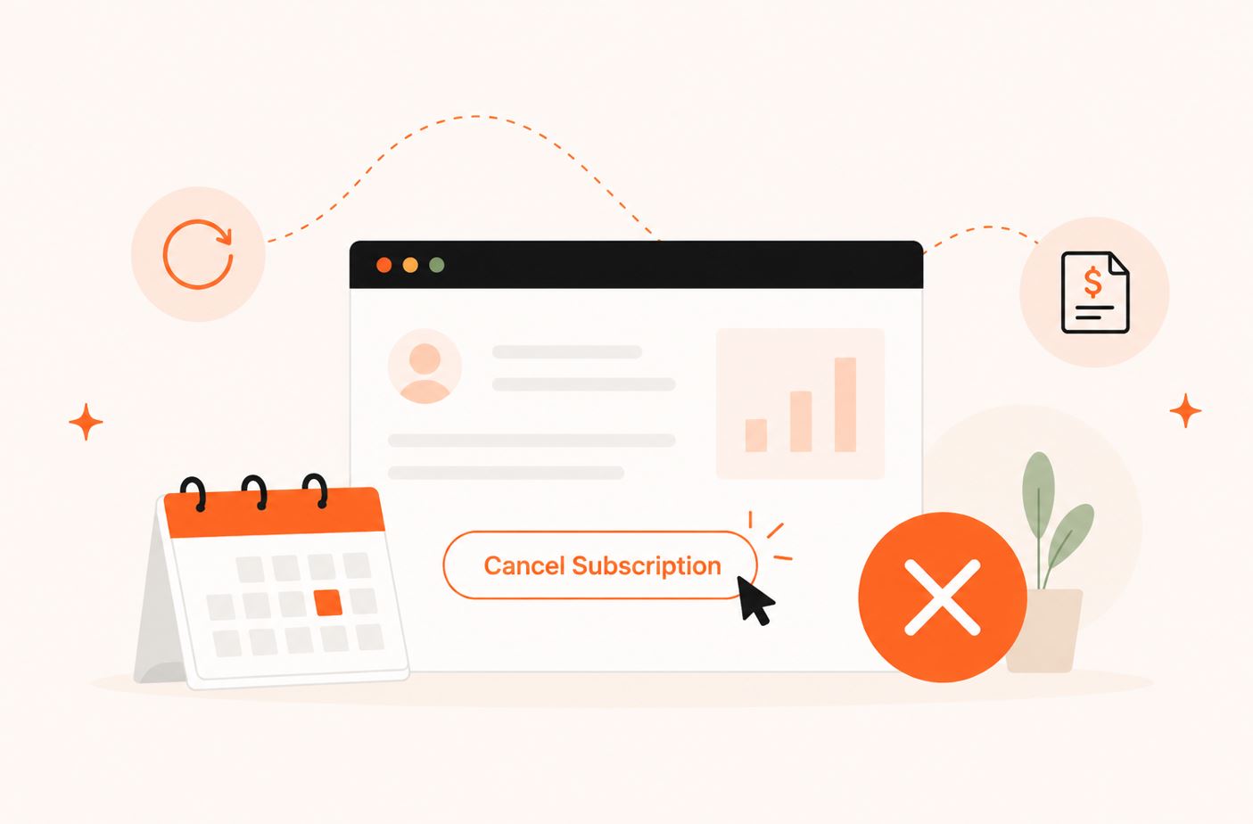 Illustration of a user canceling an AnswerThePublic subscription through the account dashboard before the next billing cycle..jpg